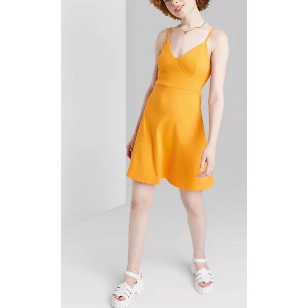 Wild Fable Mini Knit Skater Dress - Gold Women's M NWT